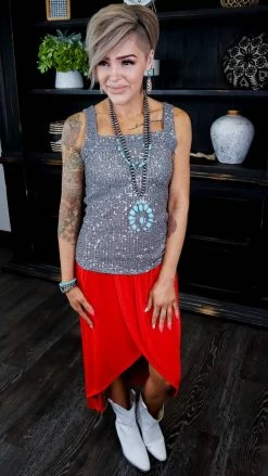 The ZigZag Stripe Silver Weekend Wow Tank TOPS & TUNICS