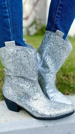 Miami Shoe SHOES Silver West Party Boots