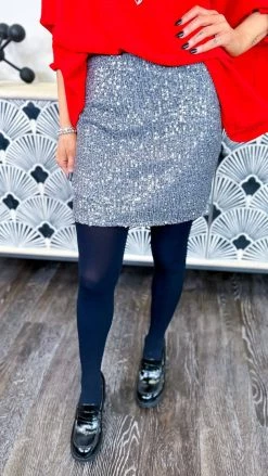 The ZigZag Stripe BOTTOMS Silver Your Birthday Skirt