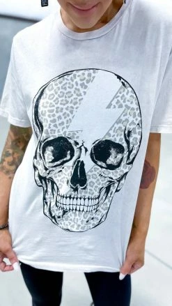 Lotus Fashion Skull Lightning Bolt Tee GRAPHIC TEES