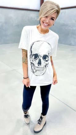 Lotus Fashion Skull Lightning Bolt Tee GRAPHIC TEES