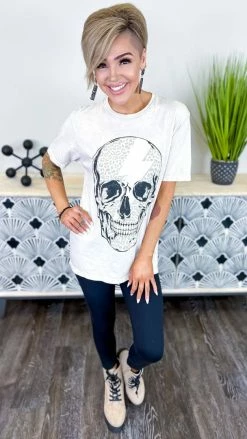 Lotus Fashion Skull Lightning Bolt Tee GRAPHIC TEES