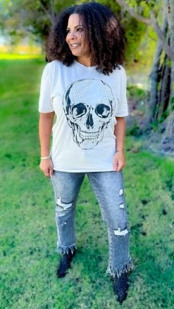 Lotus Fashion Skull Lightning Bolt Tee GRAPHIC TEES