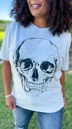 Lotus Fashion Skull Lightning Bolt Tee GRAPHIC TEES