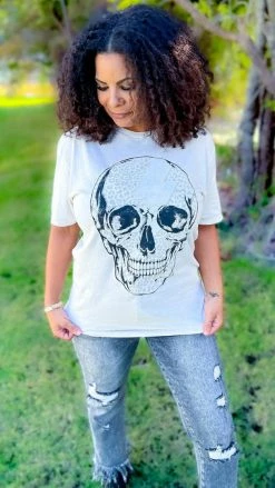Lotus Fashion Skull Lightning Bolt Tee GRAPHIC TEES
