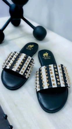 Camel Threads Striped Flirtini Sandals SHOES