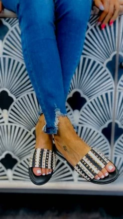 Camel Threads Striped Flirtini Sandals SHOES