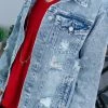 BiBi Studded Raw Hem Denim Jacket OUTERWEAR