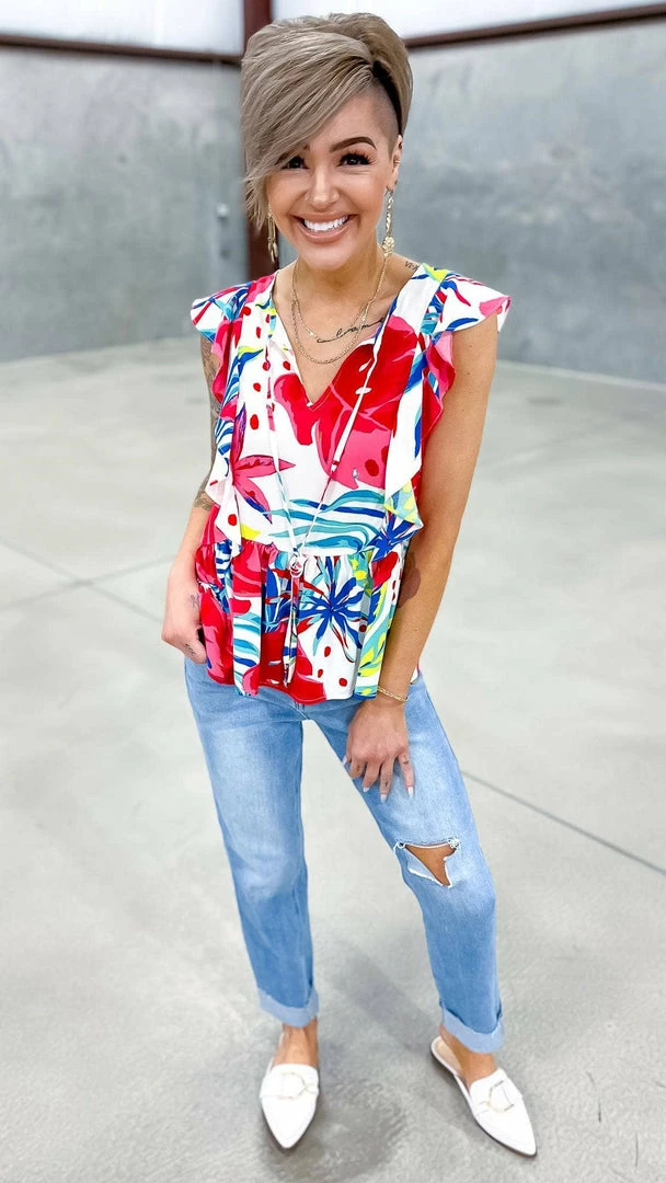 Emily Wonder TOPS & TUNICS Sweet Garden Top