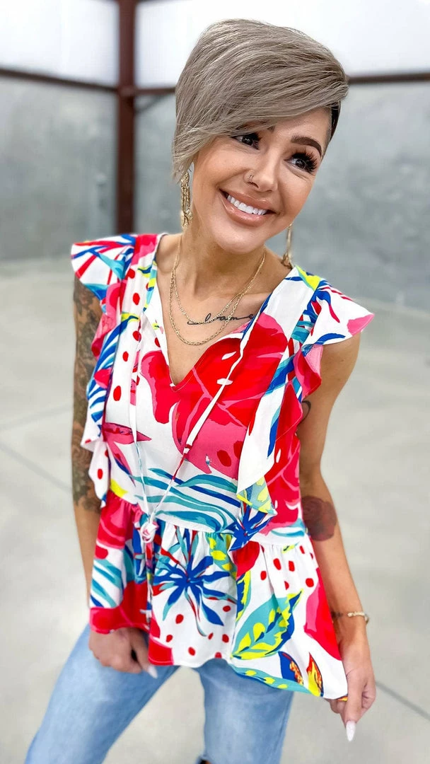 Emily Wonder TOPS & TUNICS Sweet Garden Top