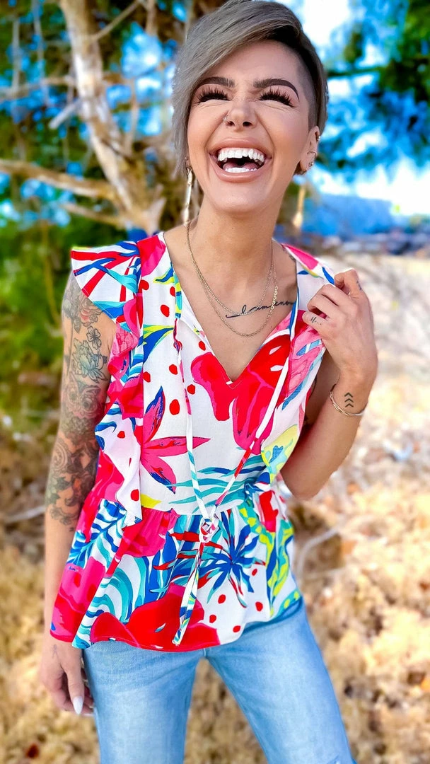 Emily Wonder TOPS & TUNICS Sweet Garden Top