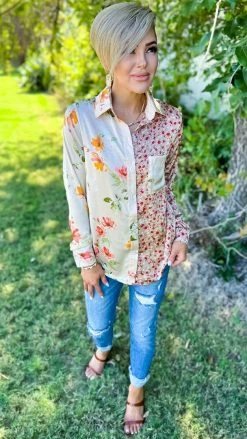 The ZigZag Stripe TOPS & TUNICS Tan Diva Days Top