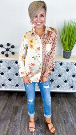 The ZigZag Stripe TOPS & TUNICS Tan Diva Days Top