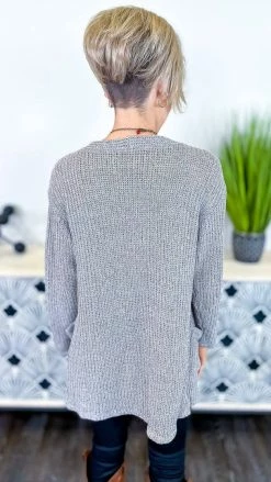 The ZigZag Stripe Taupe Fresh Start Cardigan