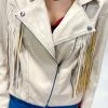 White Birch OUTERWEAR Taupe Fringe Benefits Jacket