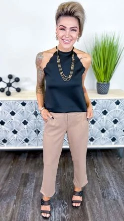 The ZigZag Stripe Taupe Higher Standards Pants BOTTOMS