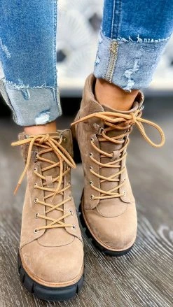 MIA SHOES Taupe Karrus Booties