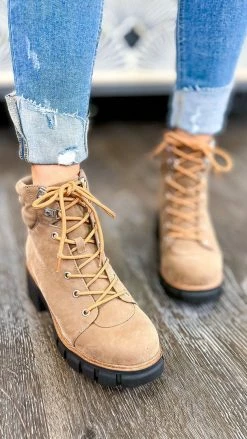 MIA SHOES Taupe Karrus Booties