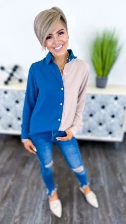 The ZigZag Stripe Teal Cocktail Mood Top TOPS & TUNICS