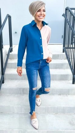 The ZigZag Stripe Teal Cocktail Mood Top TOPS & TUNICS