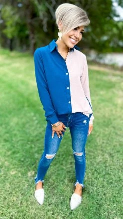 The ZigZag Stripe Teal Cocktail Mood Top TOPS & TUNICS