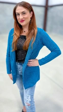 The ZigZag Stripe Teal Night Of Lights Blazer