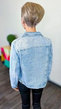 Savanna Jane Totally Studding Denim Jacket OUTERWEAR