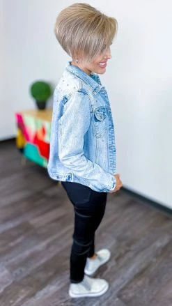 Savanna Jane Totally Studding Denim Jacket OUTERWEAR