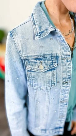 Savanna Jane Totally Studding Denim Jacket OUTERWEAR