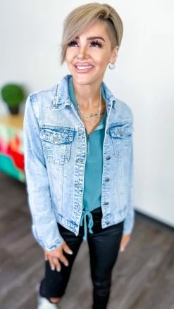 Savanna Jane Totally Studding Denim Jacket OUTERWEAR