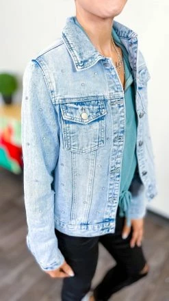 Savanna Jane Totally Studding Denim Jacket OUTERWEAR
