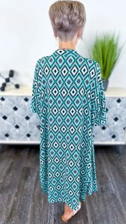Your Fashion Wholesale OUTERWEAR Turquoise Beating The Heat Cardigan