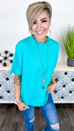 The ZigZag Stripe TOPS & TUNICS Turquoise Embracing You Top