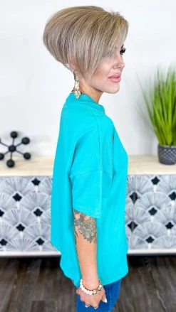 The ZigZag Stripe TOPS & TUNICS Turquoise Embracing You Top