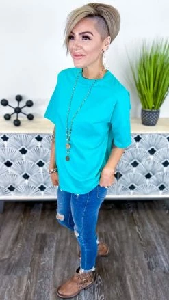 The ZigZag Stripe TOPS & TUNICS Turquoise Embracing You Top