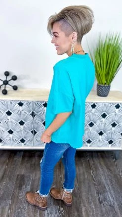 The ZigZag Stripe TOPS & TUNICS Turquoise Embracing You Top
