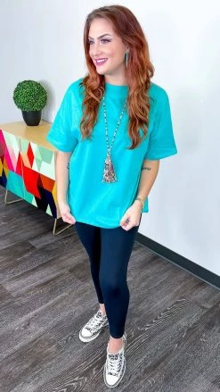 The ZigZag Stripe TOPS & TUNICS Turquoise Embracing You Top