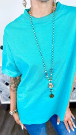 The ZigZag Stripe TOPS & TUNICS Turquoise Embracing You Top