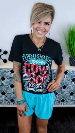 The ZigZag Stripe Turquoise Get Active Shorts [NO RETURNS] BOTTOMS