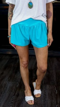 The ZigZag Stripe Turquoise Get Active Shorts [NO RETURNS] BOTTOMS