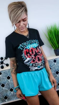 The ZigZag Stripe Turquoise Get Active Shorts [NO RETURNS] BOTTOMS