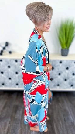Your Fashion Wholesale OUTERWEAR Turquoise New Mix Tape Cardigan [NO RETURNS]