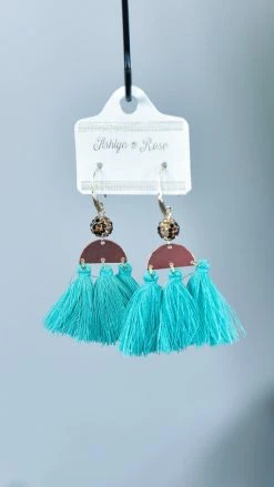 Southern Grace Turquoise Sahara Tassel Earrings ACCESSORIES