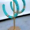 Southern Grace ACCESSORIES Turquoise Take Me To Bali Hoop Earrings