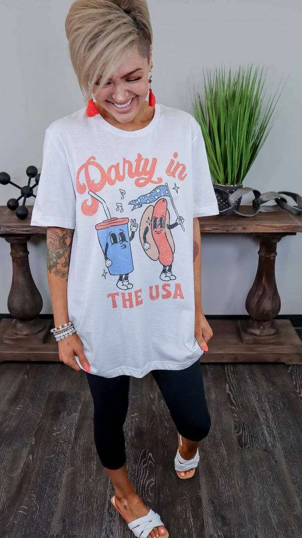 Kissed Apparel Vintage Party In The USA Tee