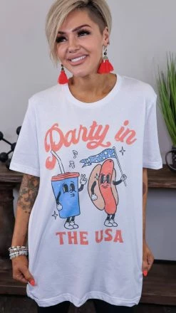 Kissed Apparel Vintage Party In The USA Tee