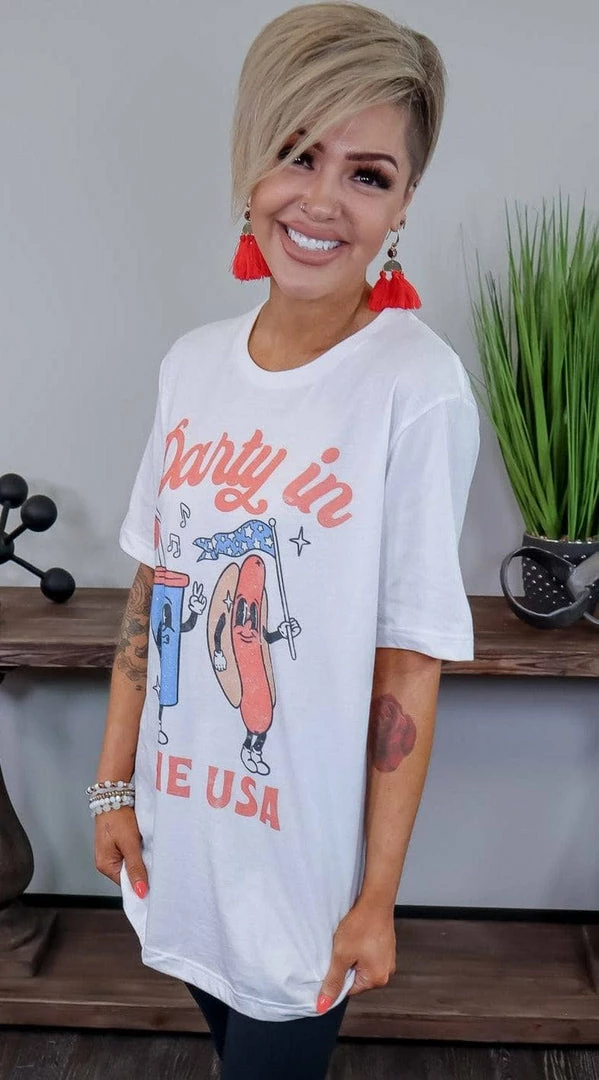 Kissed Apparel Vintage Party In The USA Tee