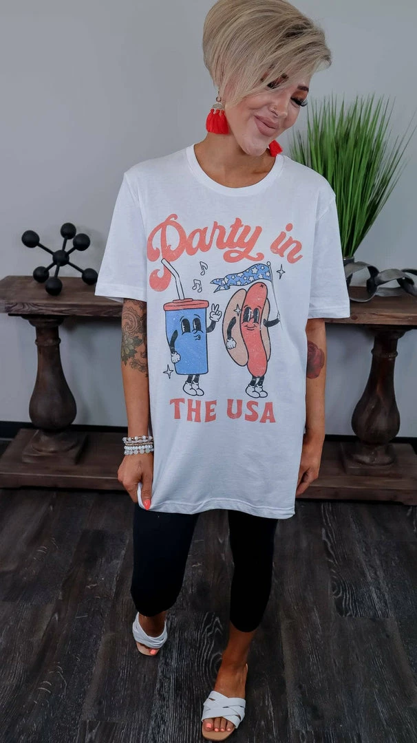 Kissed Apparel Vintage Party In The USA Tee