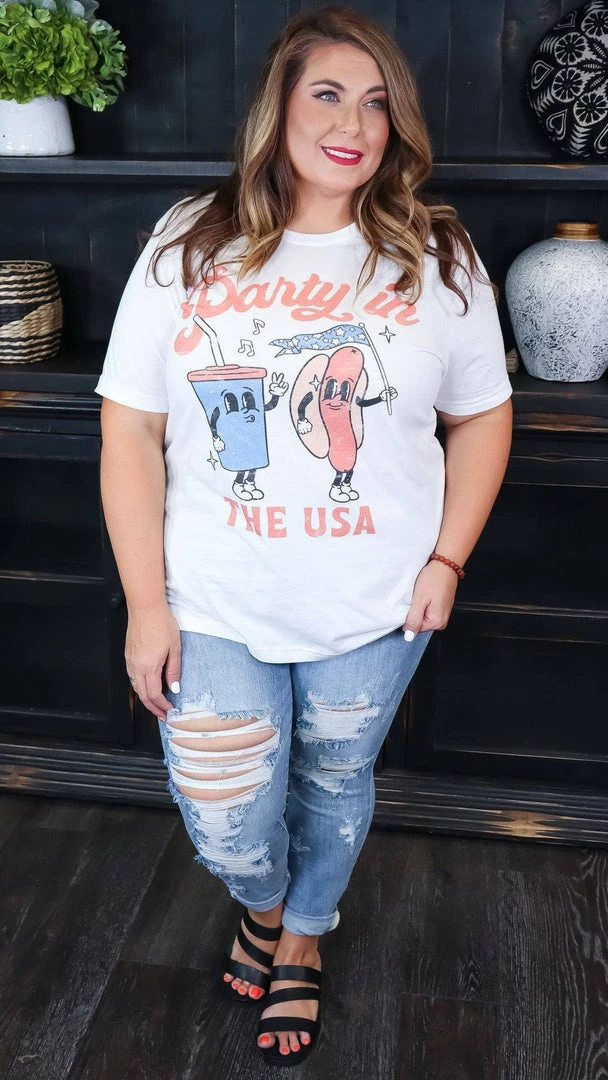 Kissed Apparel Vintage Party In The USA Tee