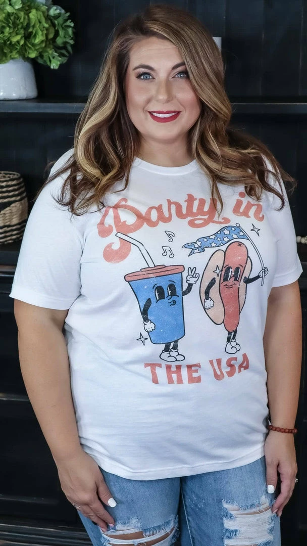 Kissed Apparel Vintage Party In The USA Tee